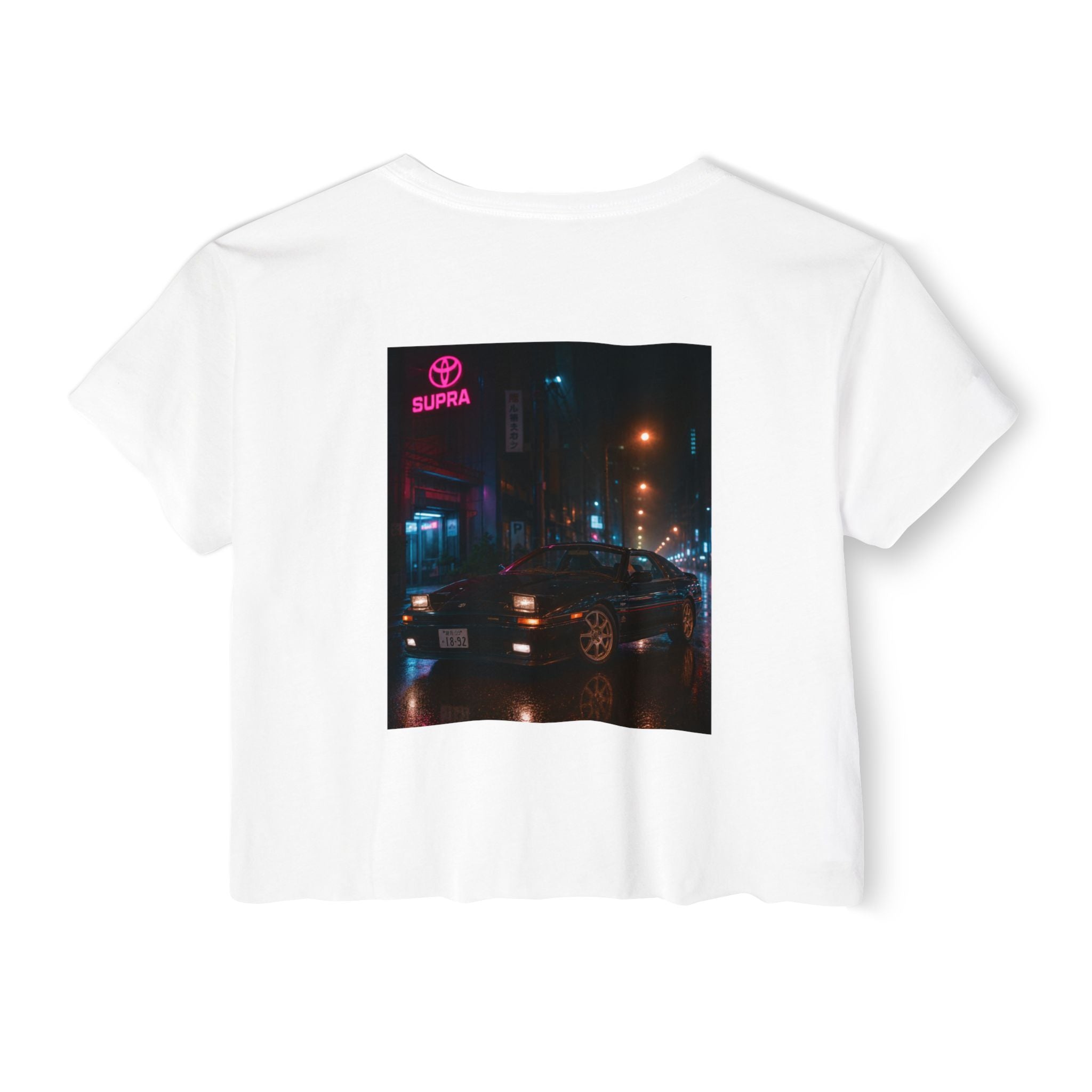 Toyota Supra Nightcity Crop Top | Neon Car Graphic