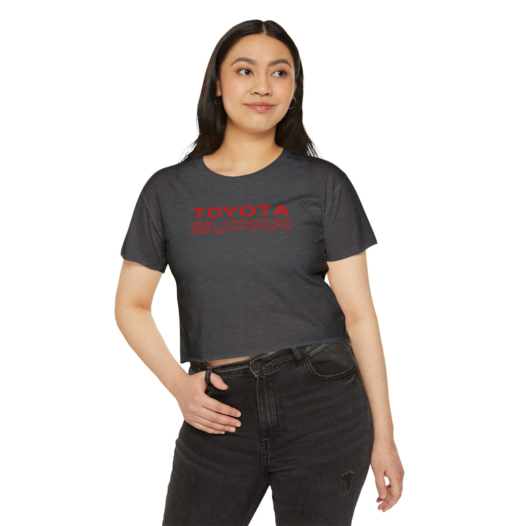 Toyota Supra Retro Graphic Crop Top | 1987 Racing Sunset