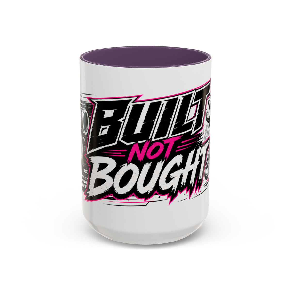 Copy of Built Not Bought Coffee Mug — Mechanics, Car Enthusiast Garage Mug, Pink Details (11/15oz)