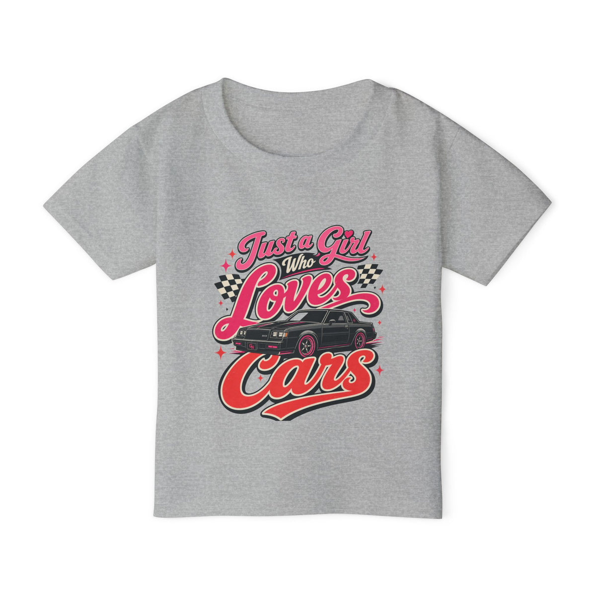 Toddler T-Shirt — "Just a Girl Who Loves Cars" Vintage Racing Design