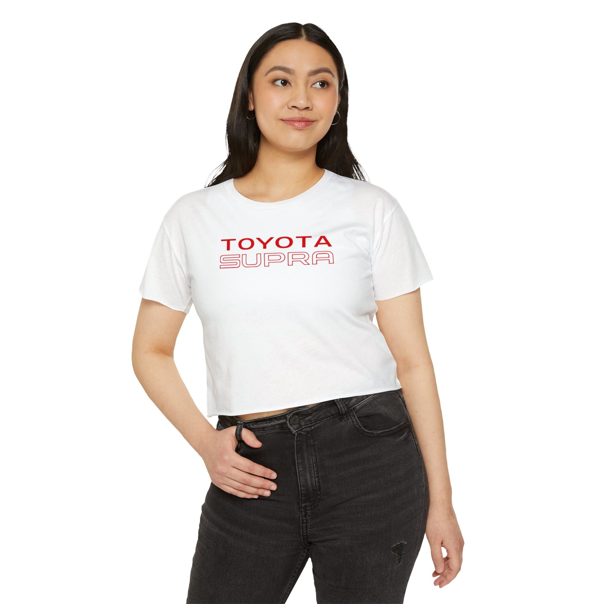 Toyota Supra Retro Graphic Crop Top | 1987 Racing Sunset