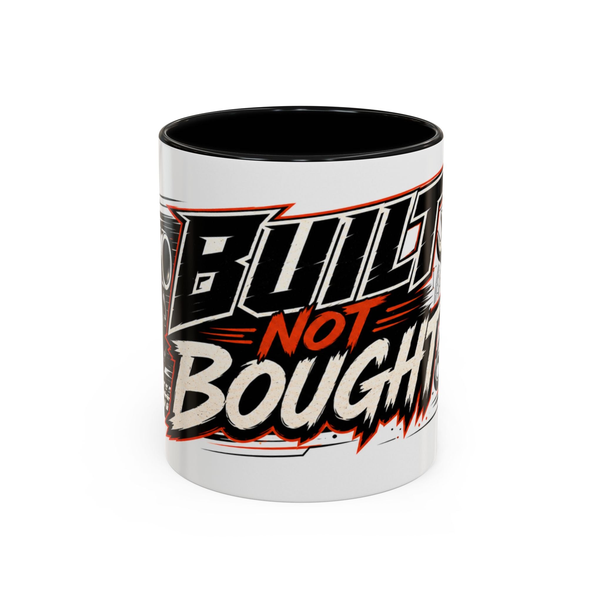Built Not Bought Coffee Mug — Mechanics, Car Enthusiast Garage Mug, Red Details (11/15oz)