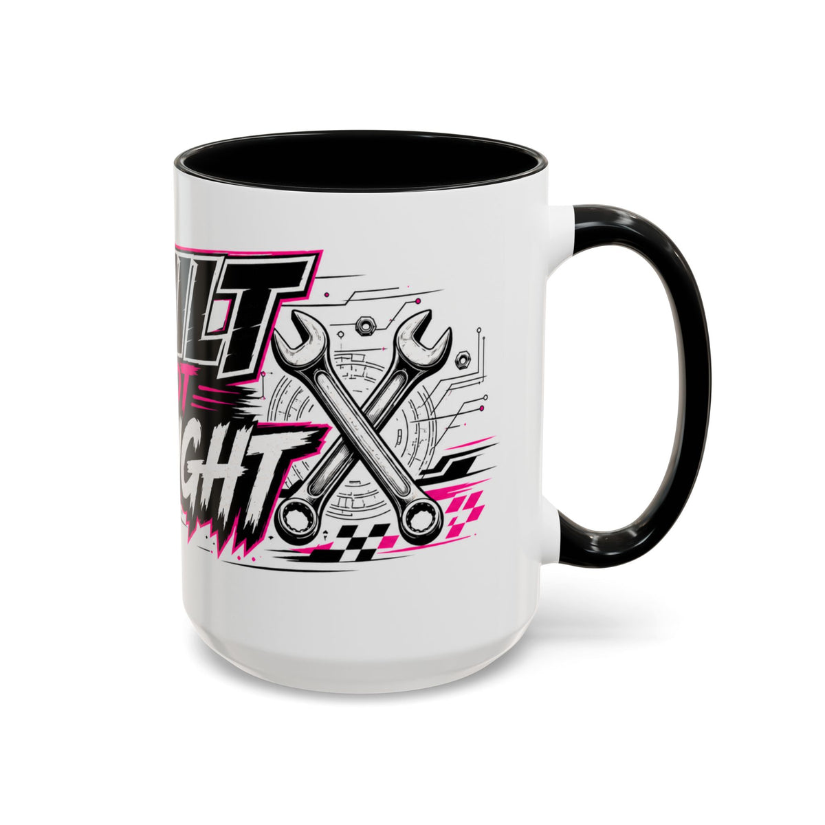 Copy of Built Not Bought Coffee Mug — Mechanics, Car Enthusiast Garage Mug, Pink Details (11/15oz)
