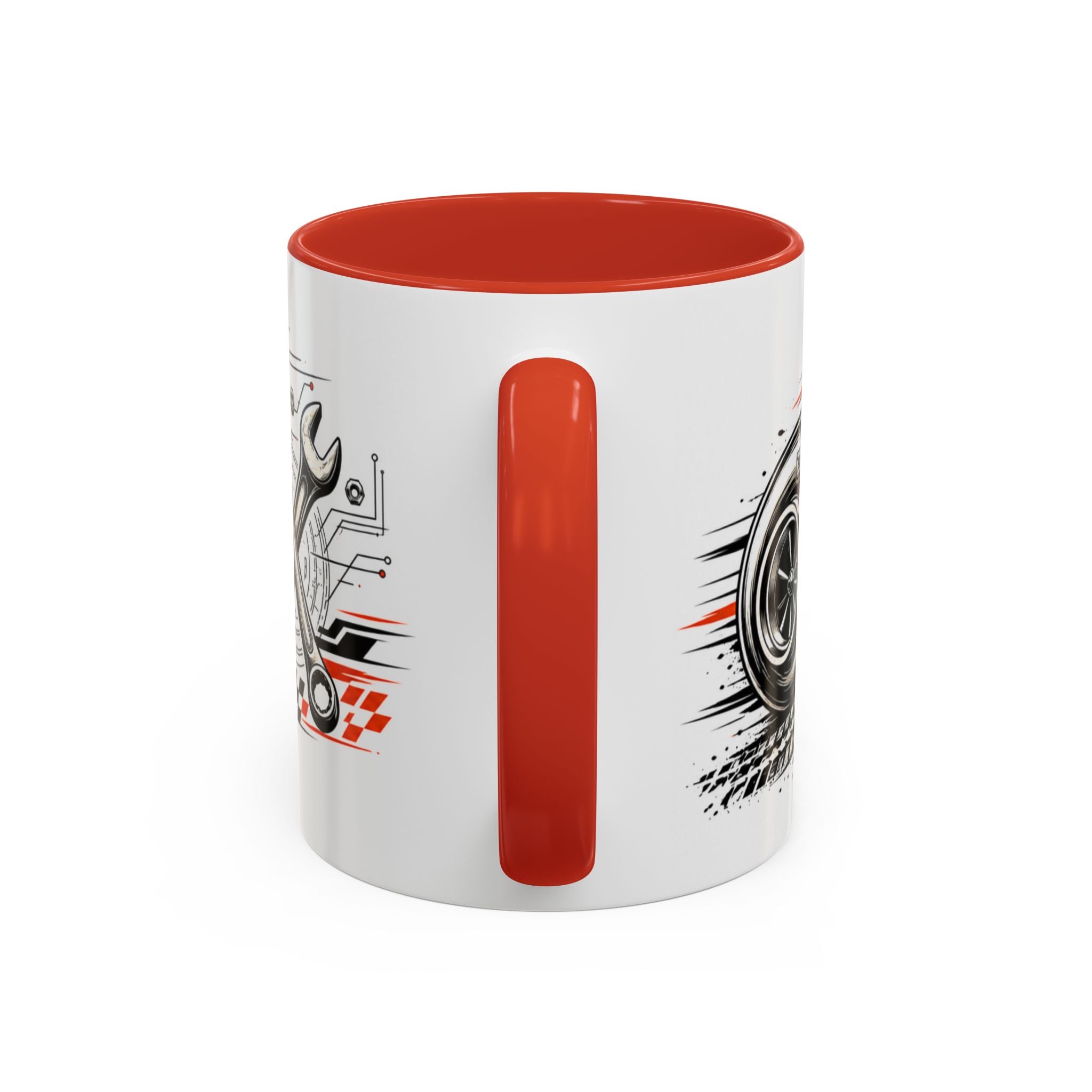 Built Not Bought Coffee Mug — Mechanics, Car Enthusiast Garage Mug, Red Details (11/15oz)