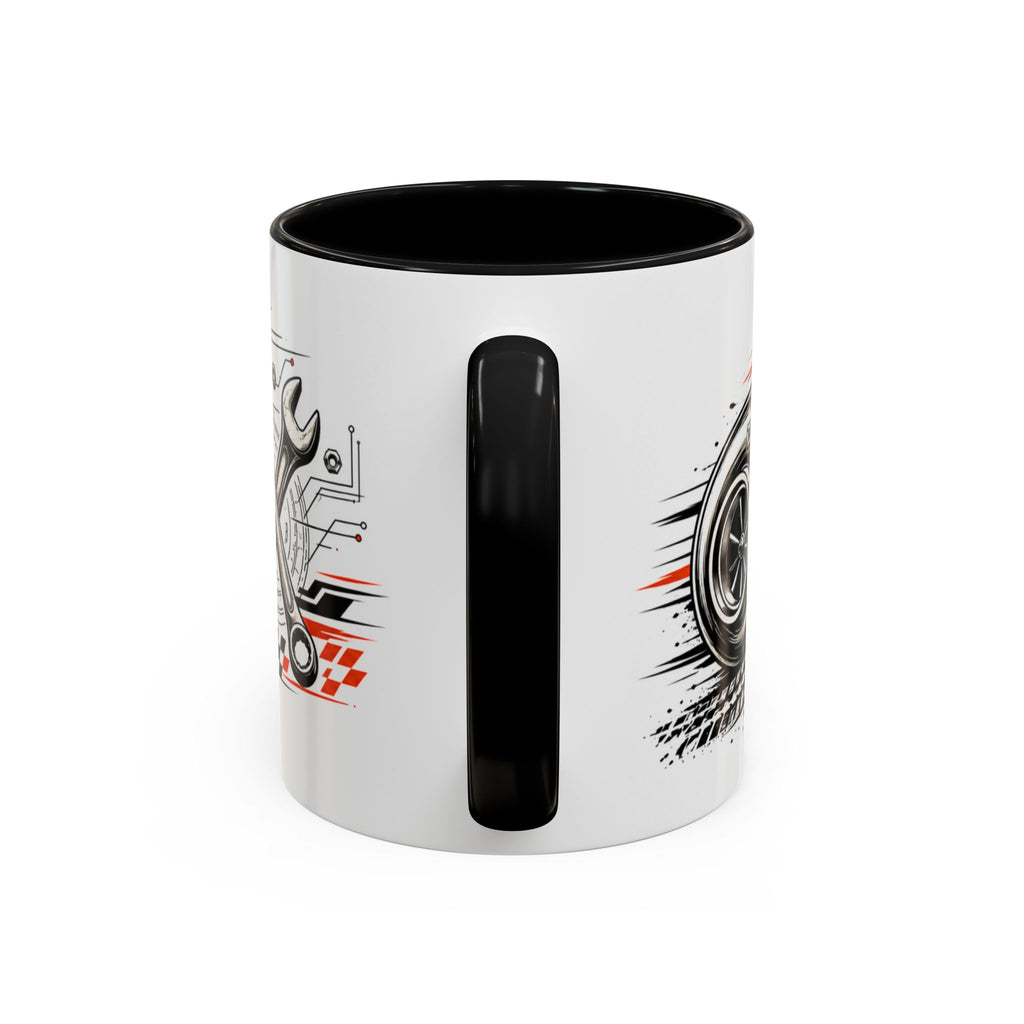 Built Not Bought Coffee Mug — Mechanics, Car Enthusiast Garage Mug, Red Details (11/15oz)