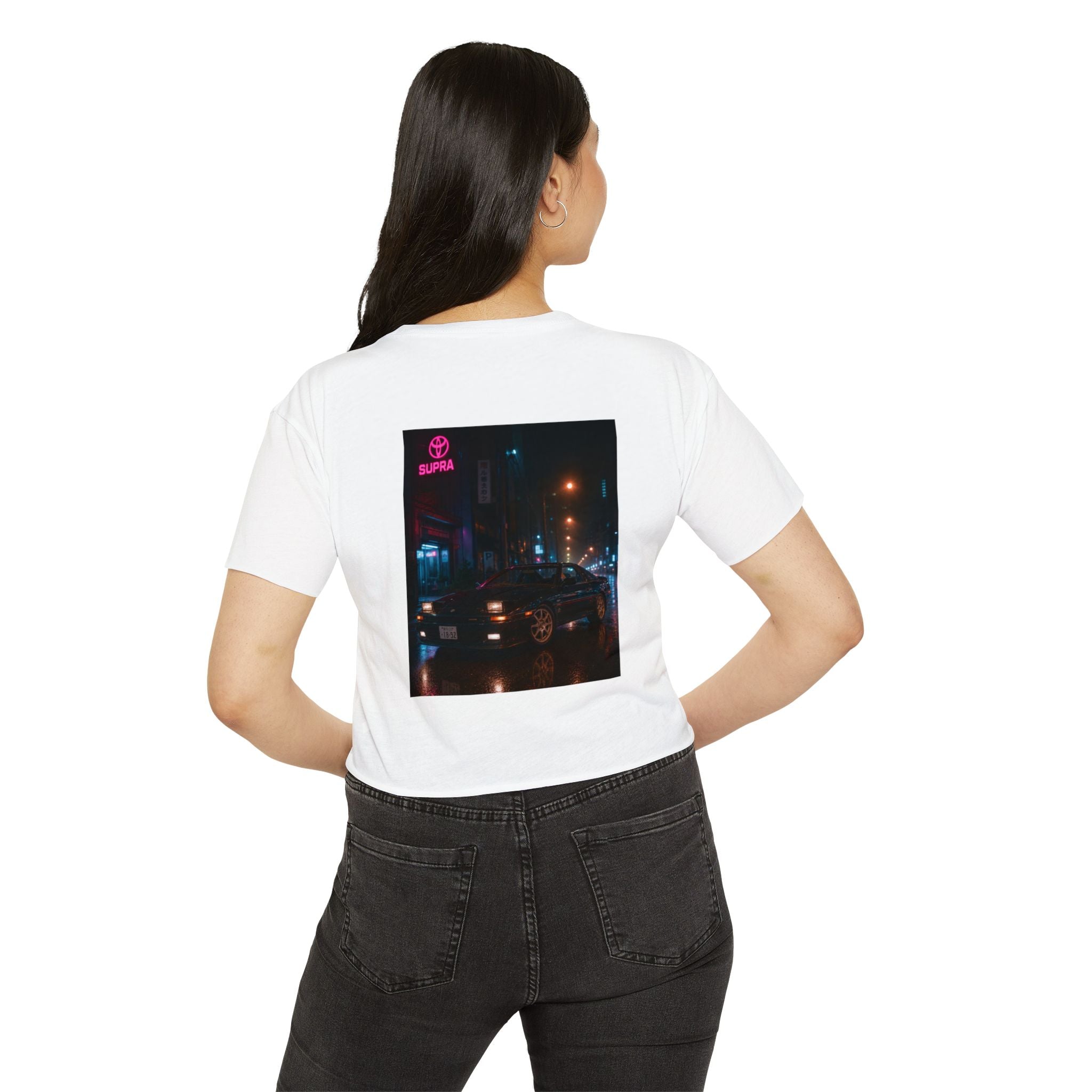 Toyota Supra Nightcity Crop Top | Neon Car Graphic