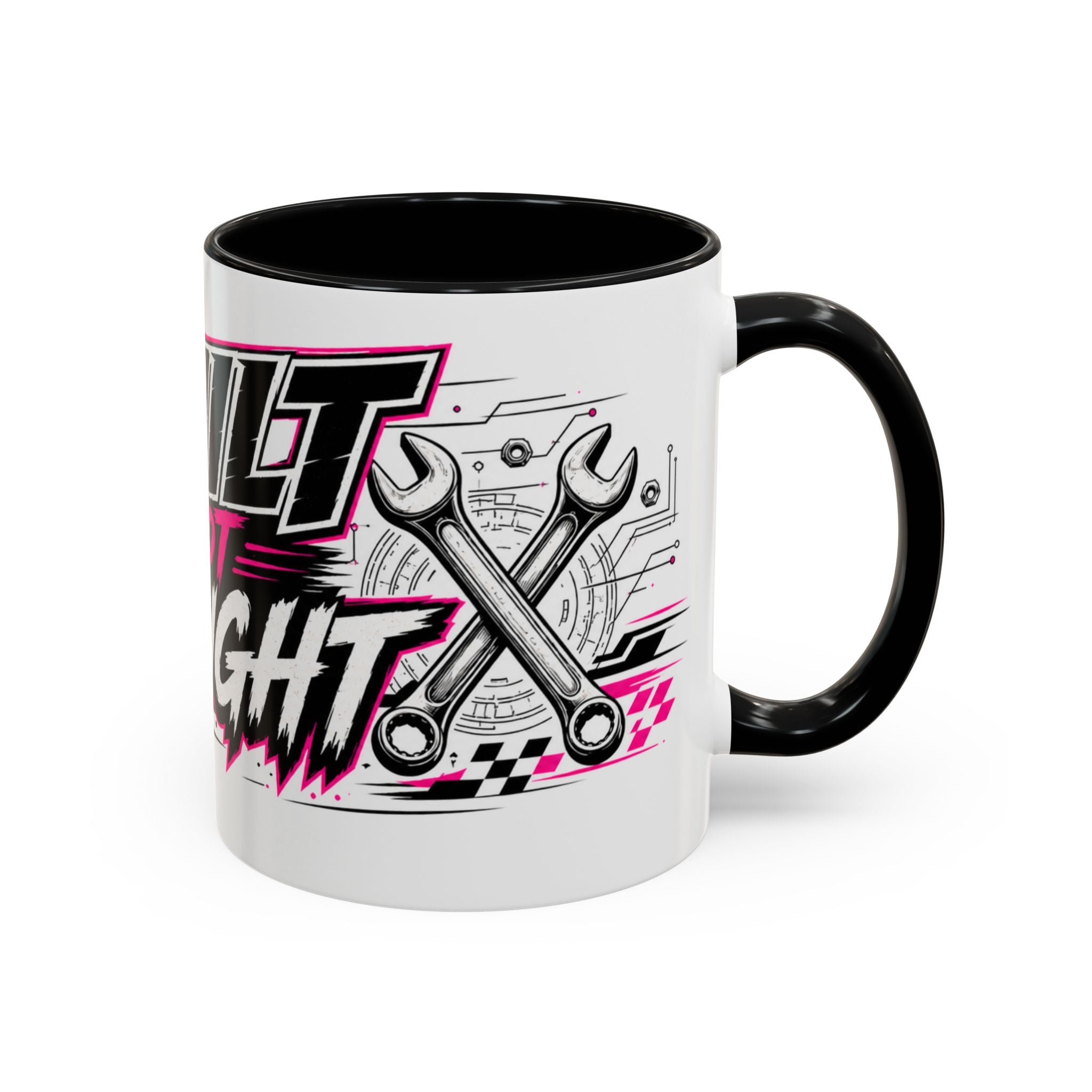 Copy of Built Not Bought Coffee Mug — Mechanics, Car Enthusiast Garage Mug, Pink Details (11/15oz)