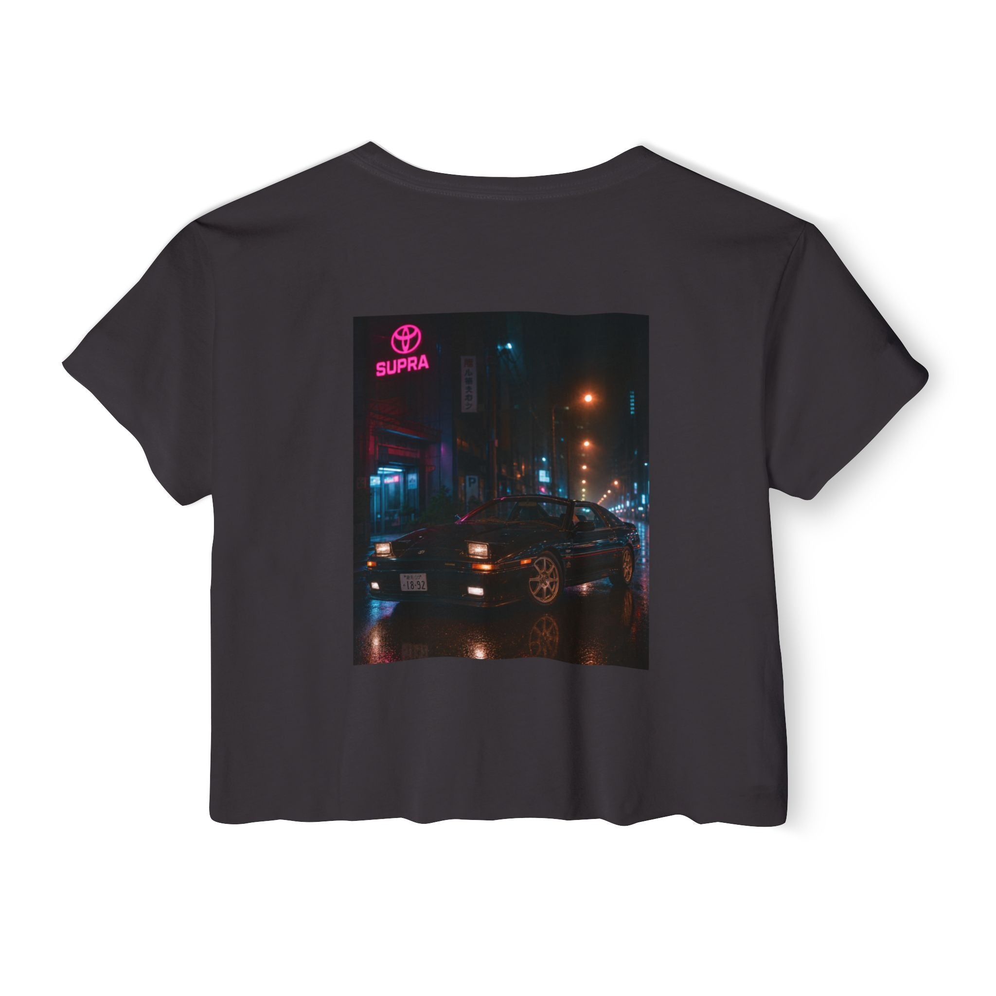Toyota Supra Nightcity Crop Top | Neon Car Graphic