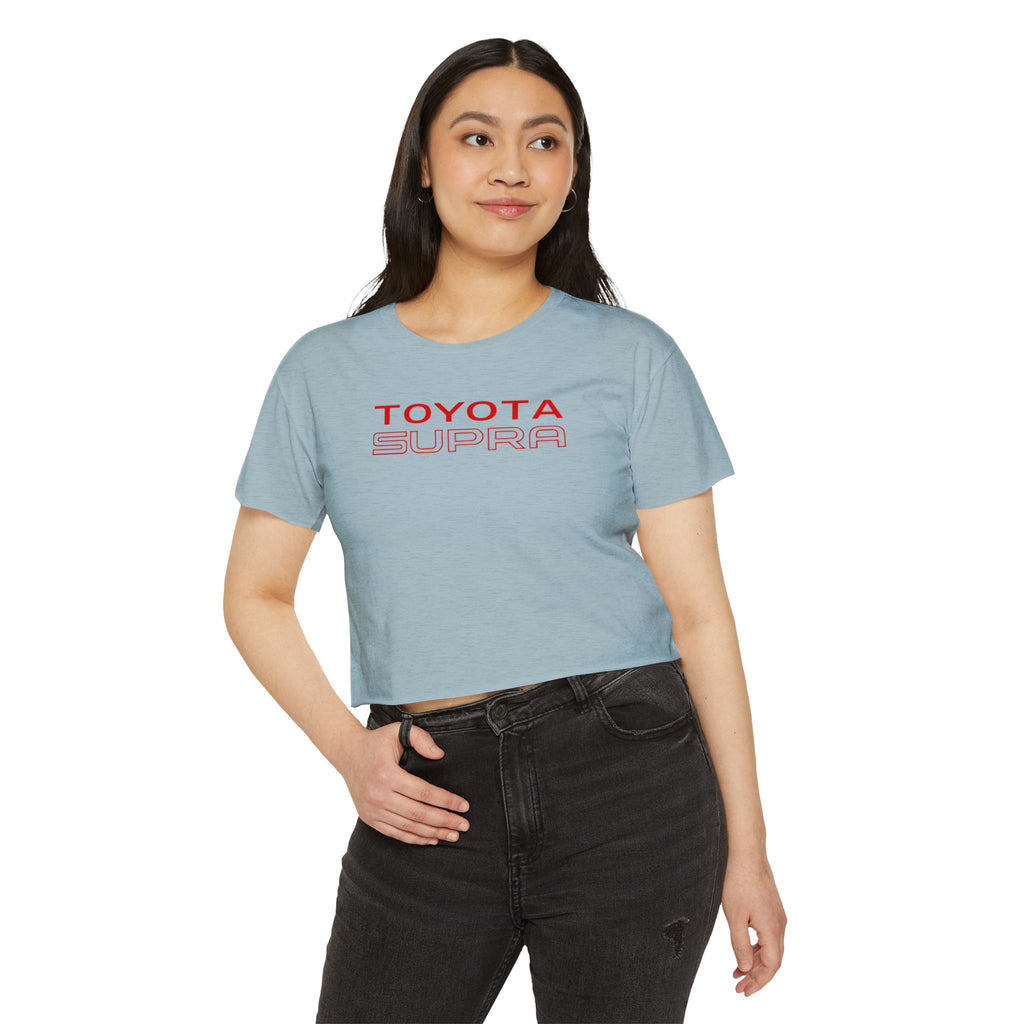 Toyota Supra Retro Graphic Crop Top | 1987 Racing Sunset