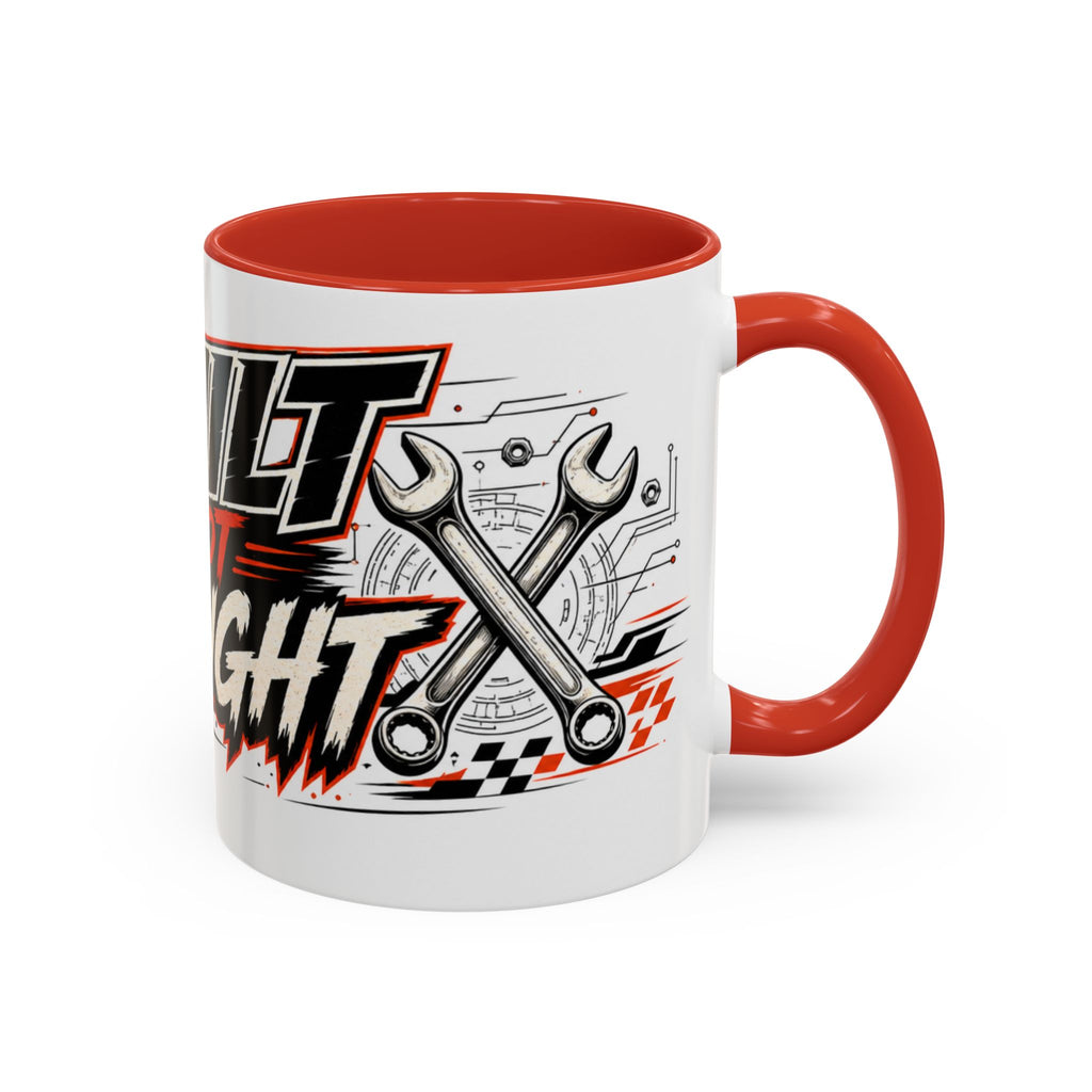 Built Not Bought Coffee Mug — Mechanics, Car Enthusiast Garage Mug, Red Details (11/15oz)