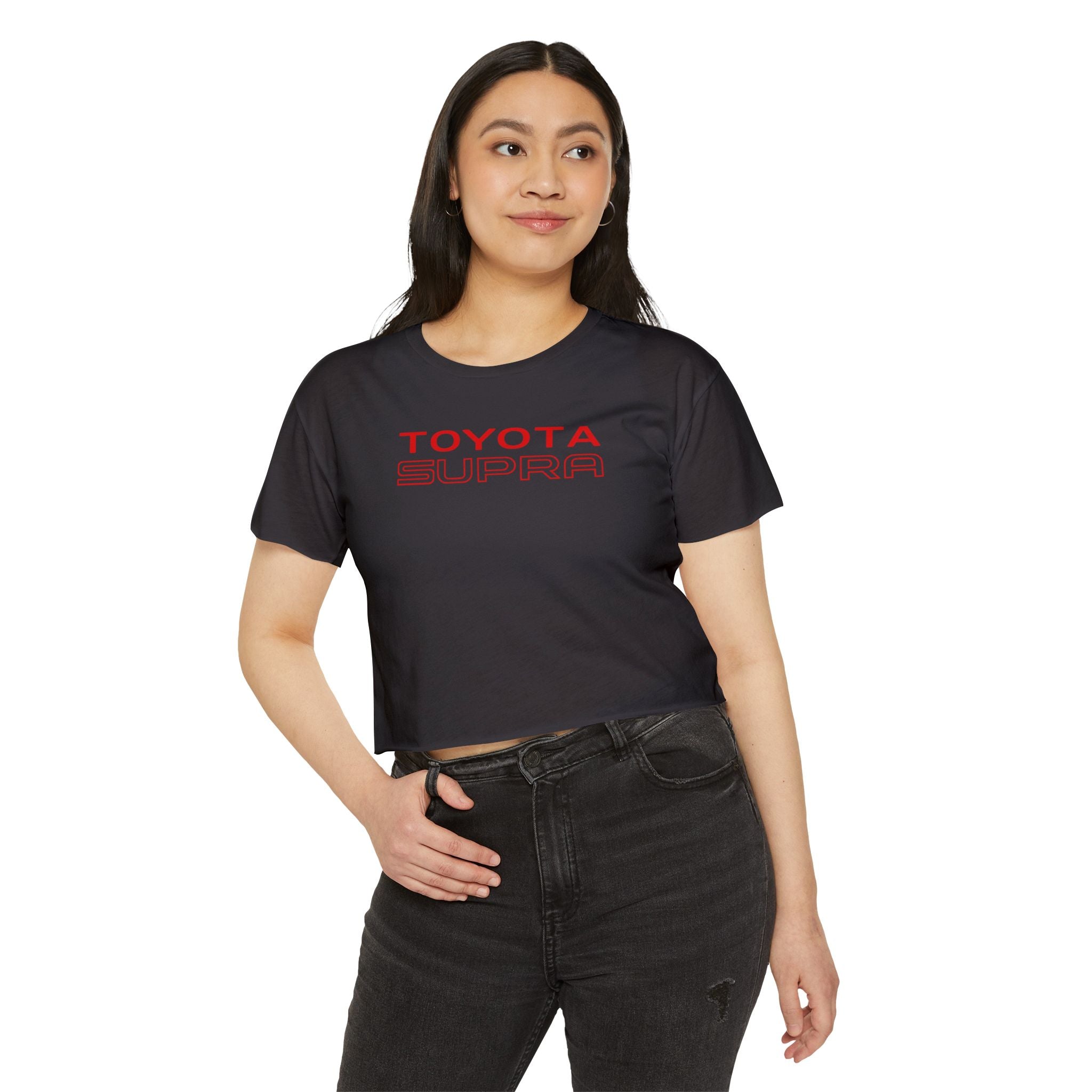 Toyota Supra Retro Graphic Crop Top | 1987 Racing Sunset