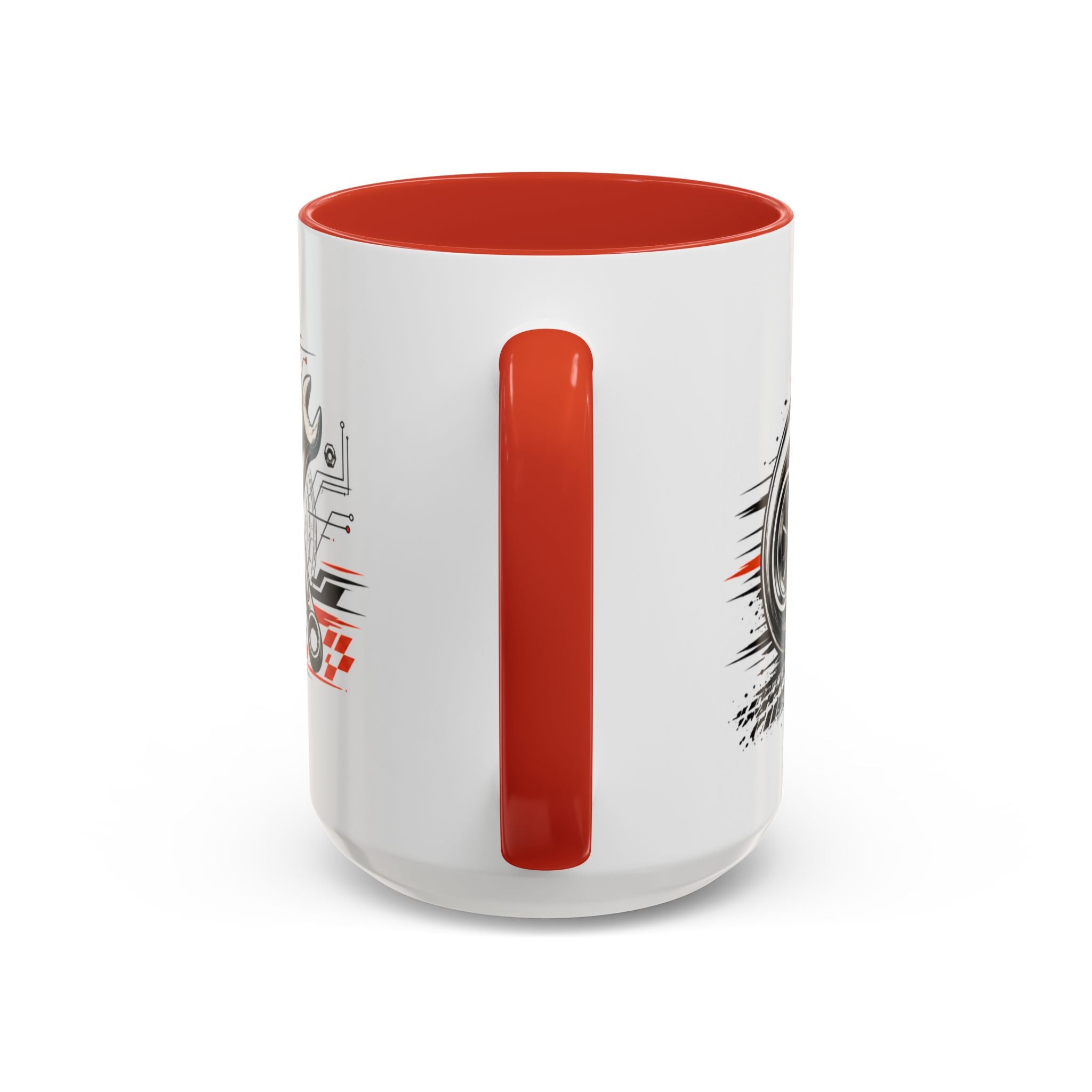Built Not Bought Coffee Mug — Mechanics, Car Enthusiast Garage Mug, Red Details (11/15oz)