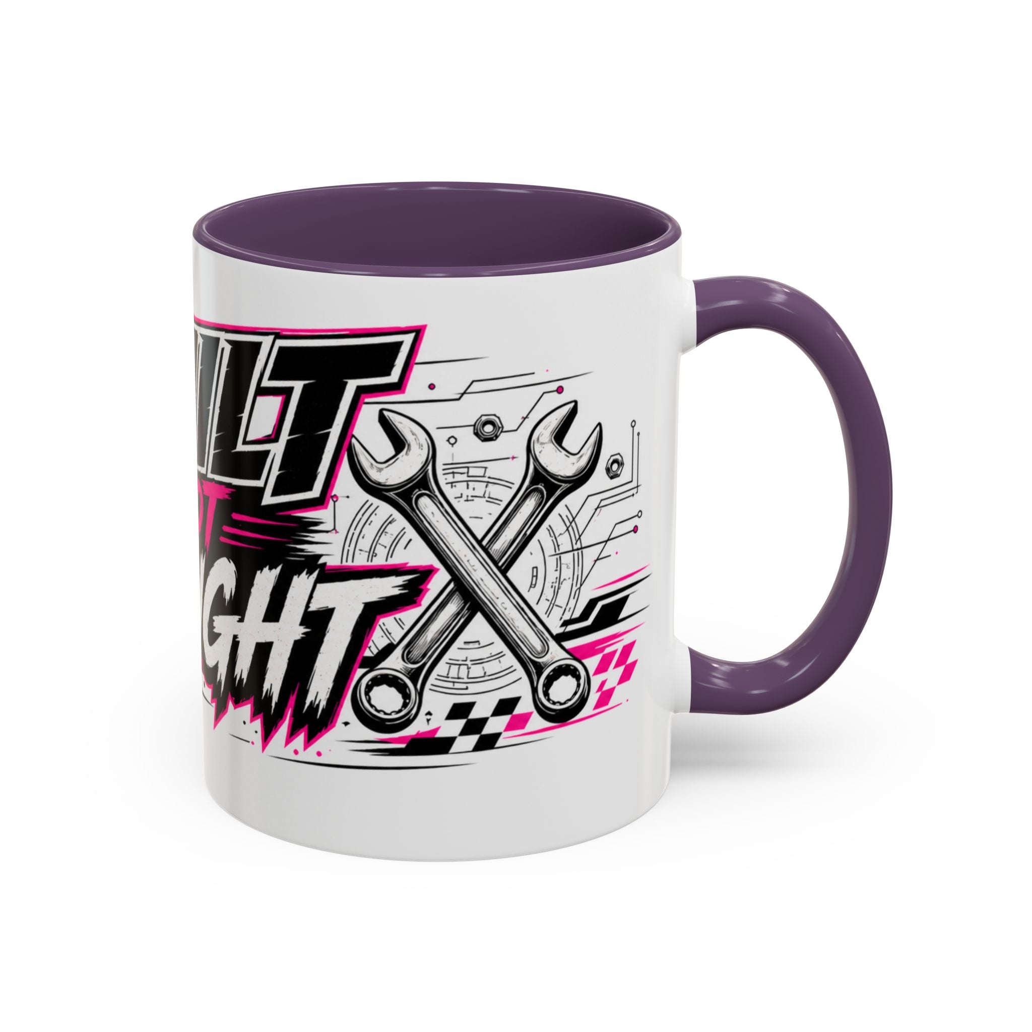 Copy of Built Not Bought Coffee Mug — Mechanics, Car Enthusiast Garage Mug, Pink Details (11/15oz)