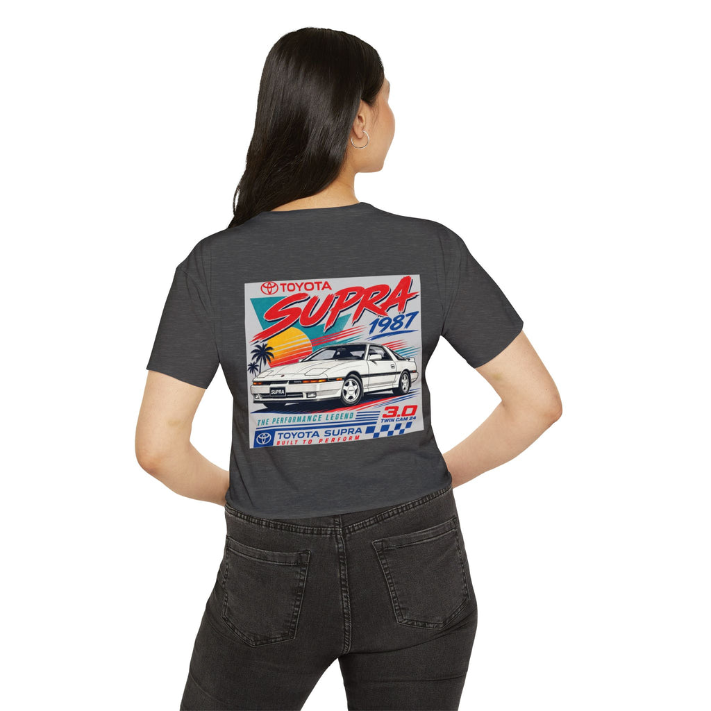 Toyota Supra Retro Graphic Crop Top | 1987 Racing Sunset