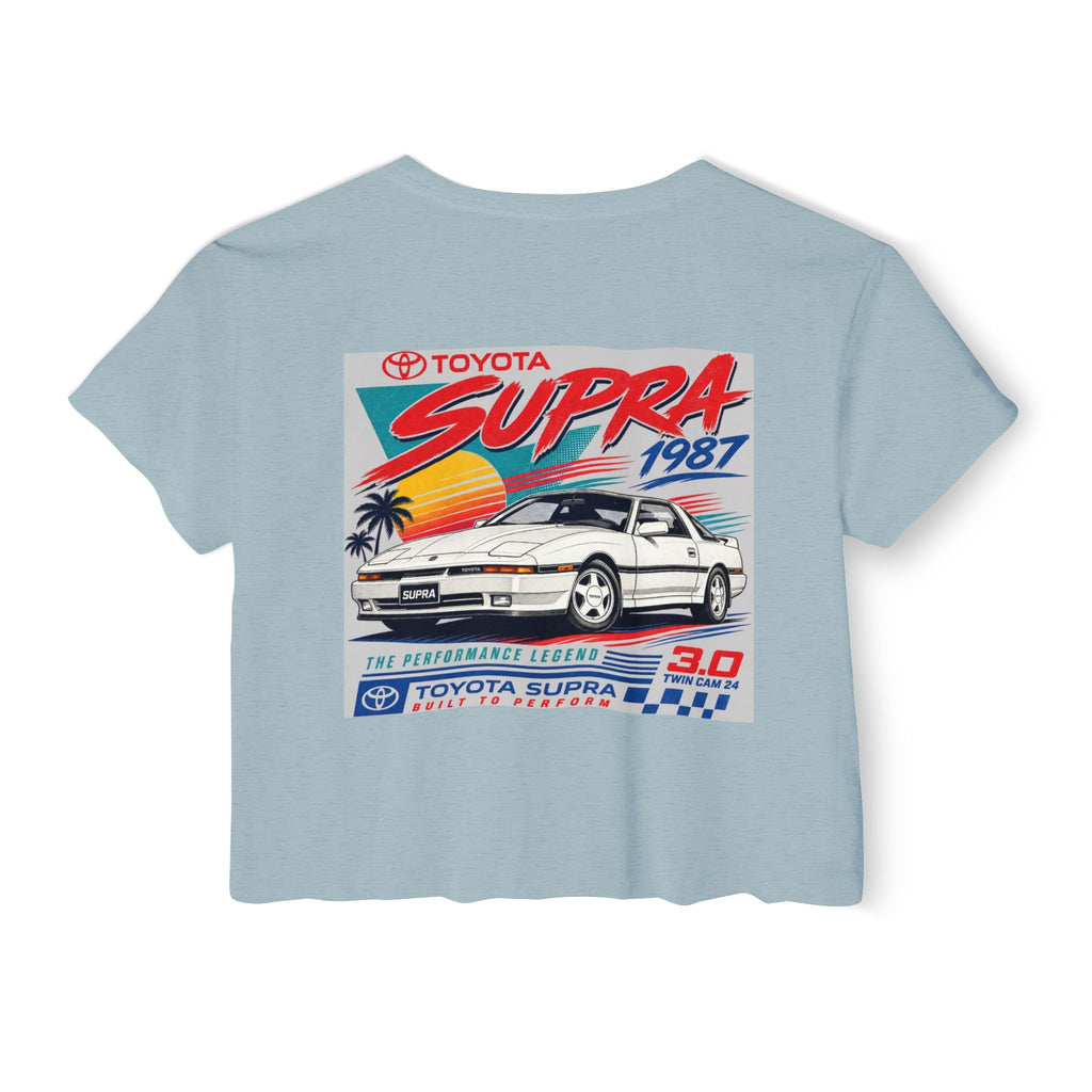 Toyota Supra Retro Graphic Crop Top | 1987 Racing Sunset
