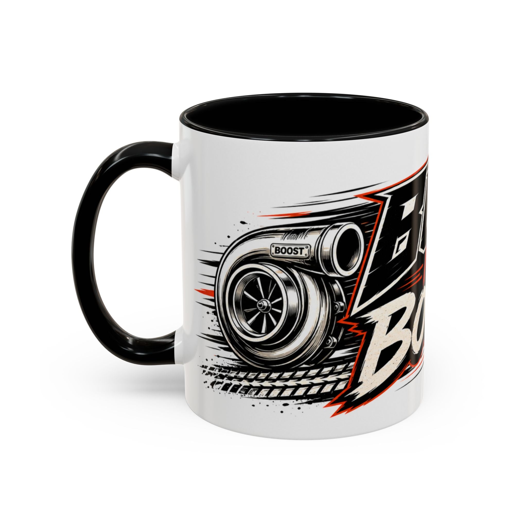 Built Not Bought Coffee Mug — Mechanics, Car Enthusiast Garage Mug, Red Details (11/15oz)