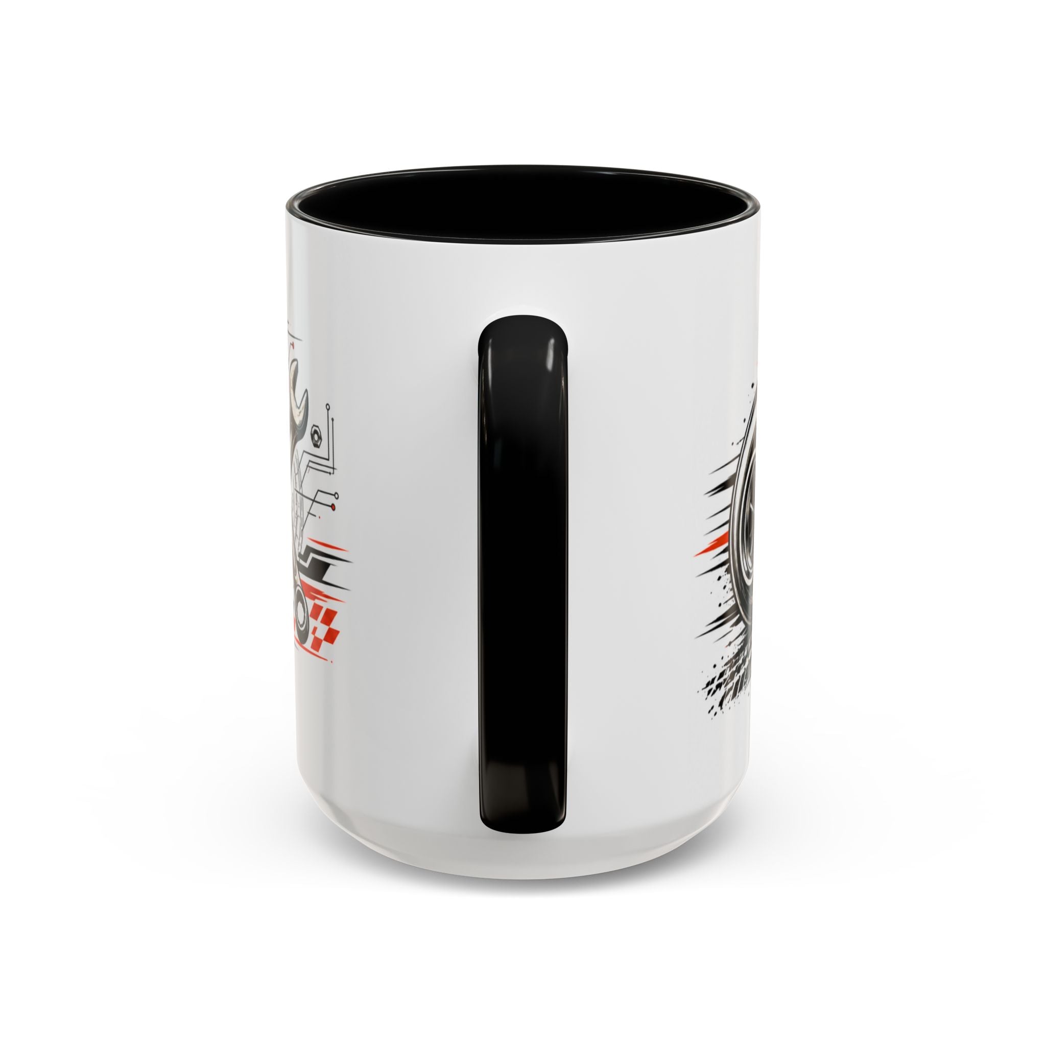 Built Not Bought Coffee Mug — Mechanics, Car Enthusiast Garage Mug, Red Details (11/15oz)