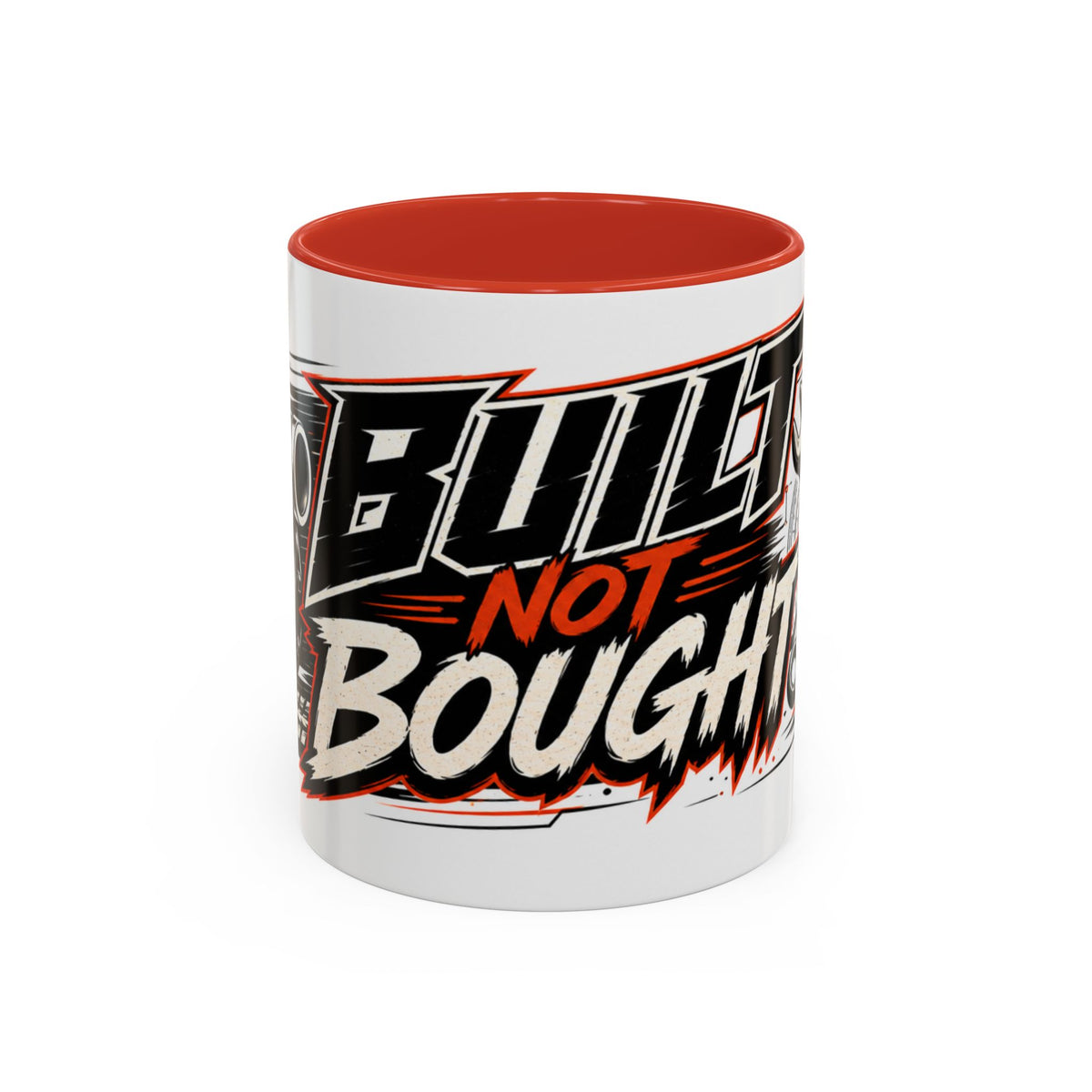 Built Not Bought Coffee Mug — Mechanics, Car Enthusiast Garage Mug, Red Details (11/15oz)